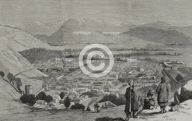 View of the city from the Citadel, Kabul, Afghanistan, 1878.  Creator: Andrés Ovejero.