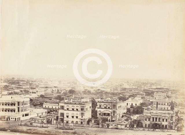 [View of the City from the Ochterlony Monument, Calcutta], 1850s. Creator: Captain R. B. Hill.