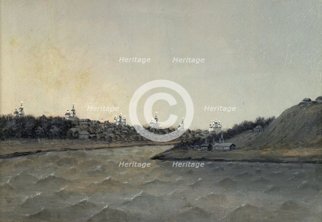 View of the City of Tyumen' on the Right Bank of the Tura River. Kurbatov Plant, 1880-1889. Creator: Pavel Mikhailovich Kosharov.