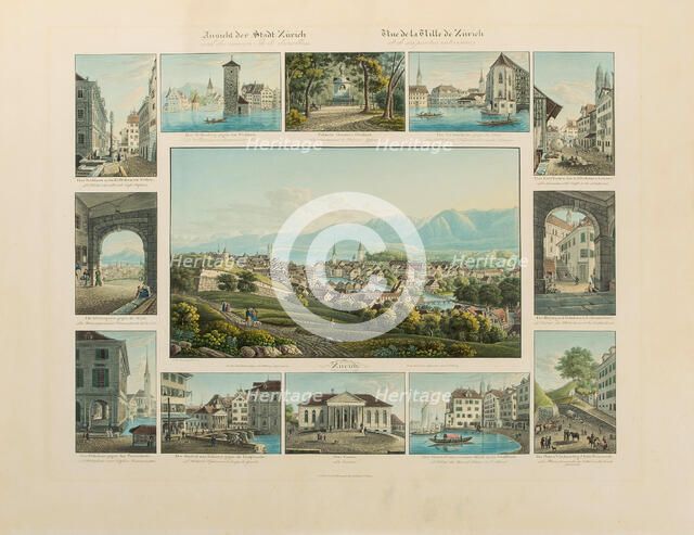 View of the city of Zurich, 1832-1833. Creator: Isenring, Johann Baptist (1796-1860).