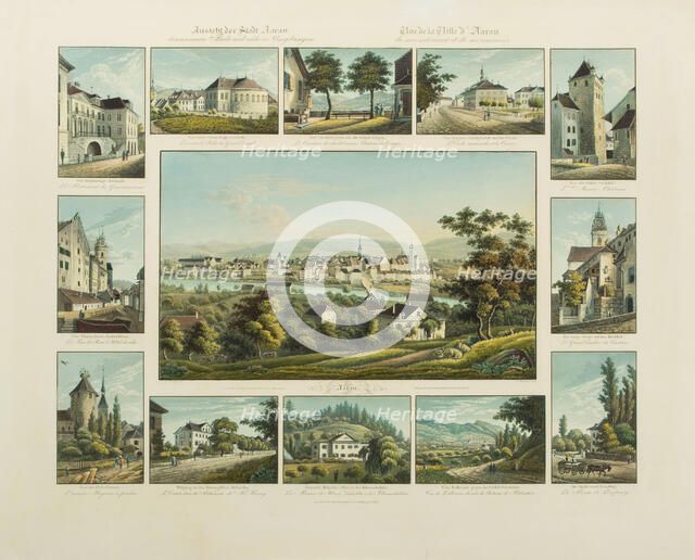 View of the city of Aarau, 1832-1833. Creator: Isenring, Johann Baptist (1796-1860).