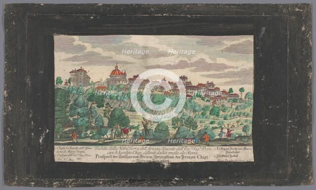 View of the city of Ariccia, 1708-1756. Creators: Martin Engelbrecht, Anon.
