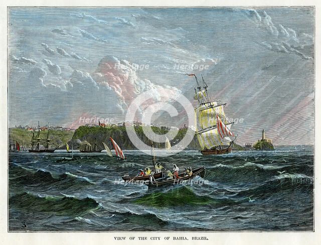 View of the city of Bahia, Brazil, c1880. Artist: Unknown