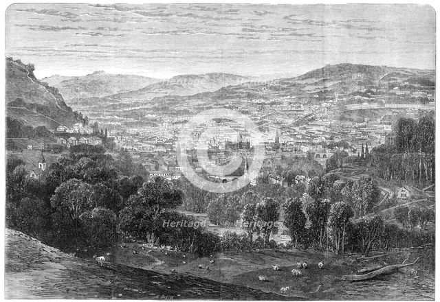 View of the city of Bath from the south-east, 1864. Creator: Mason Jackson.