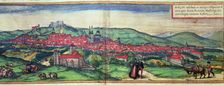 View of the city of Burgos. Engraving in the work Civitates Orbis Terrarrum 1576, by George Br…