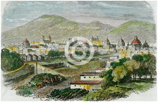View of the city of Cuzco, Peru, c1875. Artist: Unknown