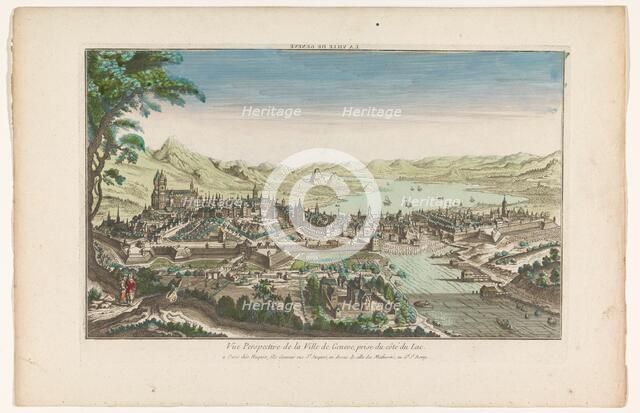 View of the city of Geneva seen from Lake Geneva, 1735-1805. Creator: Unknown.