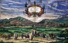 View of the city of Granada, engraving from 1563 for the work Civitates Orbis Terrarum 1576, b…