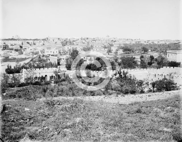 View of the City of Jerusalem from the Golgotha, between 1870 and 1880.