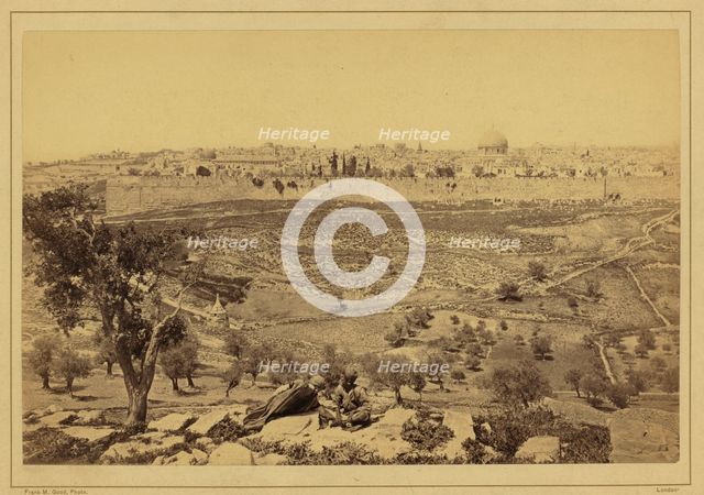 View of the City of Jerusalem from the Mount of Olives, Between 1860 and 1880.