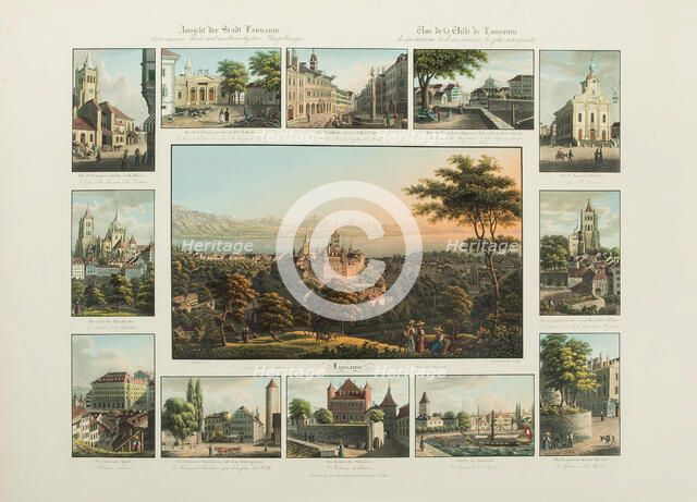 View of the city of Lausanne, 1832-1833. Creator: Isenring, Johann Baptist (1796-1860).