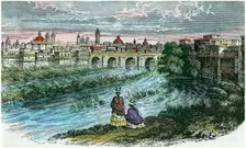 View of the city of Lima, the capital of Peru, from the River Rimac, c1875