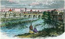 View of the city of Lima, the capital of Peru, from the River Rimac, c1875