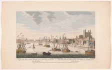 View of the city of London seen from the River Thames, 1753. Creator: Johann Michael Muller