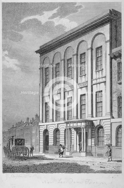 View of the City of London Tavern from Bishopsgate, City of London, 1809. Artist: Samuel Rawle