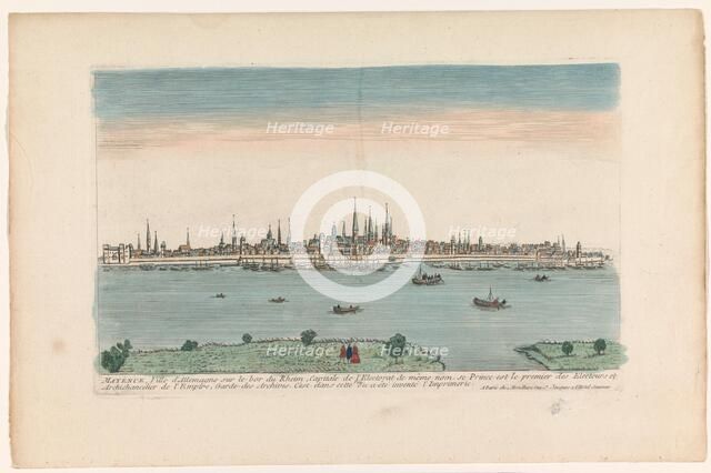 View of the city of Mainz on the River Rhine, 1759-c.1796. Creators: Louis-Joseph Mondhare, Anon.