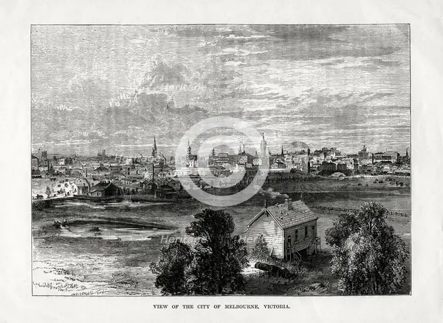 'View of the city of Melbourne, Victoria', Australia, 1877. Artist: Unknown