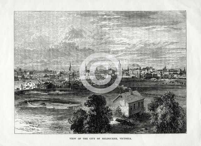'View of the city of Melbourne, Victoria', Australia, 1877. Artist: Unknown