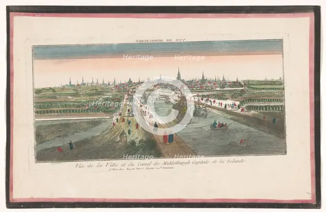 View of the city of Middelburg and the Havenkanaal, 1700-1799. Creator: Anon.