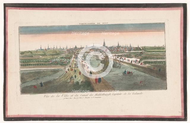 View of the city of Middelburg and the Havenkanaal, 1700-1799. Creator: Anon.