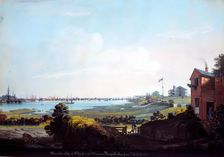 View of the City of New York and the Marine Hospital Taken from Wallabout. Creator: Nicolino Calyo