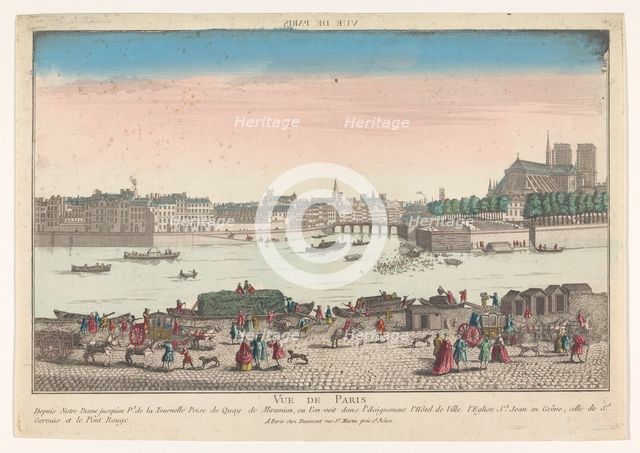 View of the city of Paris seen from the Quai de Miramion, 1745-1775. Creator: Anon.