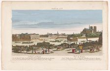 View of the city of Paris seen from the Quai de Miramion, 1749-1799. Creator: Anon
