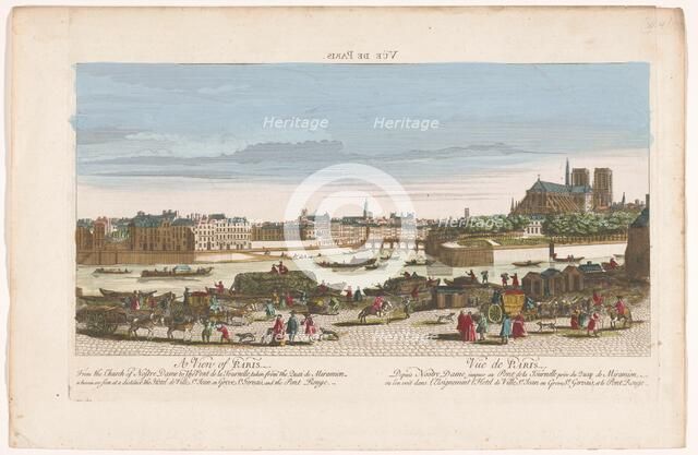 View of the city of Paris seen from the Quai de Miramion, 1749-1799. Creator: Anon.