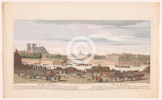 View of the city of Paris seen from the Quai de Miramion, 1749. Creator: Nathaniel Parr.