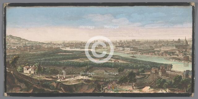 View of the city of Paris seen from the village of Chaillot, 1700-1799. Creators: Anon, Jacques Rigaud.