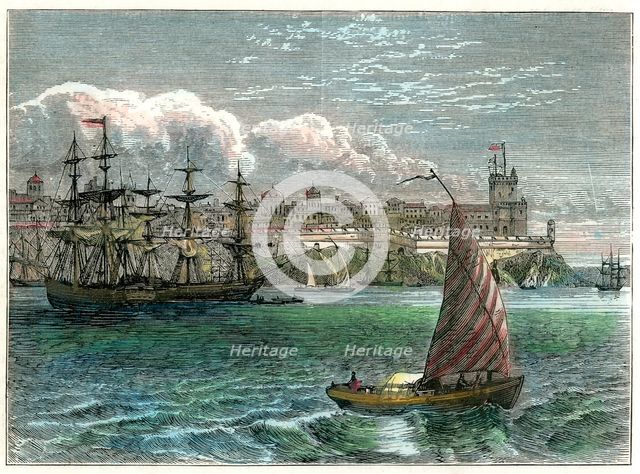 View of the city of San Domingo from the harbour, Dominican Republic, c1880. Artist: Unknown