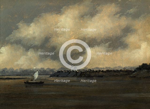 View of the City of Surgut From a Ship on the Way From Tomsk, 1880-1889. Creator: Pavel Mikhailovich Kosharov.