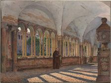 View of the Cloister of San Giovanni in Laterano, Rome, 1836. Creator: Jakob Alt (Austrian, 1789-1872)