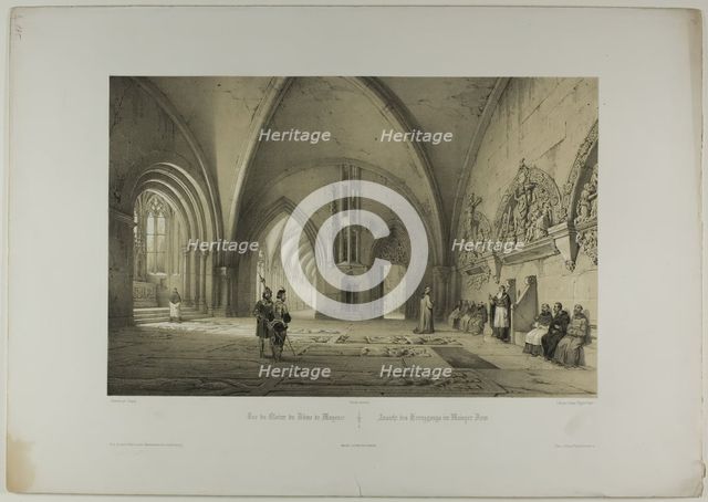 View of the Cloister of the Cathedral of Mainz, plate two from Allemande, 1844. Creator: Nicolas-Marie-Joseph Chapuy.