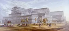 View of the Crystal Palace and its surrounding park, Sydenham, Bromley, London, 1854. Artist: Anon