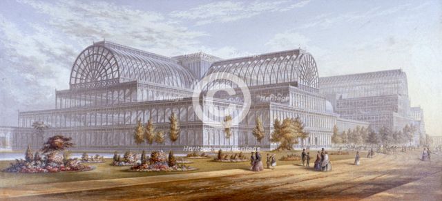 View of the Crystal Palace and its surrounding park, Sydenham, Bromley, London, 1854.  Artist: Anon