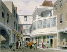 View of the Cross Keys Tavern, Wood Street, City of London, c1850. Artist: Thomas Hosmer Shepherd
