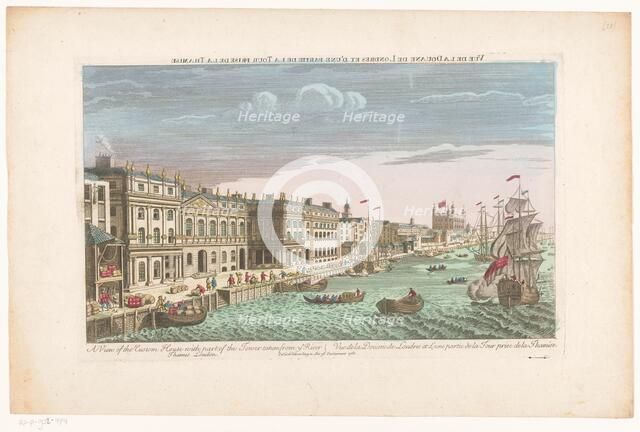 View of the Custom House on the River Thames in London, 1753. Creator: Anon.