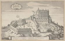 View of the Ambras Castle near Innsbruck in Tyrol, from: Topographia Provinciarum Austria..., 1649. Creator: Merian; Matthäus; the Elder (1593-1650)