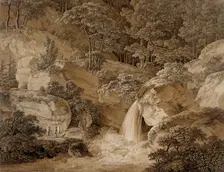 View of the Amselfall in Saxony, 1794. Creator: Adrian Zingg