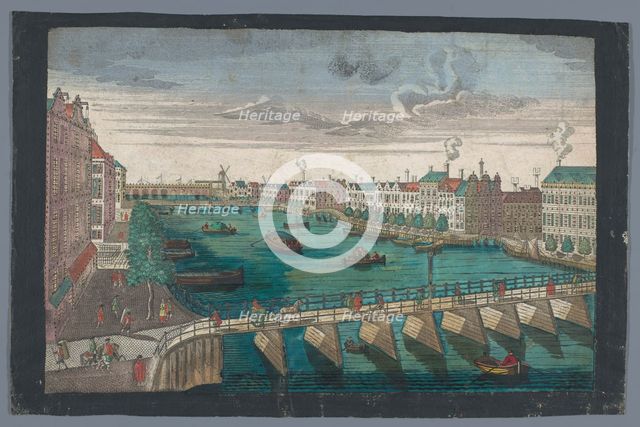 View of the Amstel between the Blauwbrug and the Hogesluis in Amsterdam, 1742-1801. Creator: Anon.
