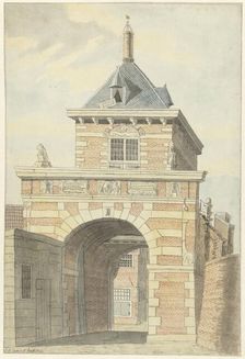 View of the ancient Vriesche Poort in Alkmaar, 1802. Creator: Jacobus Andreas Crescent