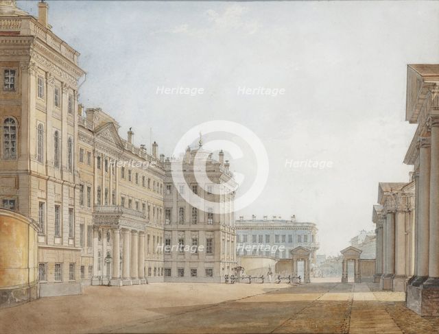 View of the Anichkov Palace in St Petersburg, 1830s.