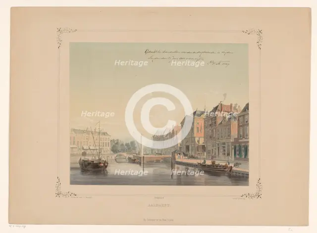 View of the Aalmarkt in Leiden, 1854. Creator: Gerardus Johannes Bos.
