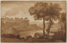 View of the Acqua Acetosa (recto); David and Goliath (verso), c. 1645. Creator: Claude Lorrain (French, 1604-1682)