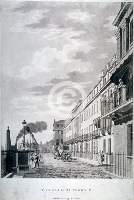 View of the Adelphi Terrace, Westminster, London, 1768. Artist: Anon