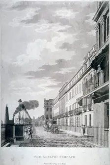 View of the Adelphi Terrace, Westminster, London, 1768. Artist: Anon