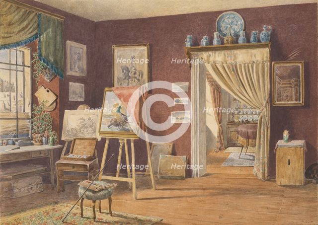View of the artist's studio, 1891. Creator: Friedrich Carl von Scheidlin.