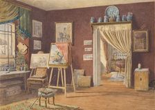 View of the artist's studio, 1891. Creator: Friedrich Carl von Scheidlin