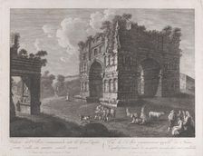 View of the Arch of Janus, with shepherds and goats in the foreground, 1795-1800., 1795-1800. Creator: François Morel